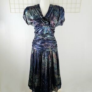 Tally Boutique New York Union Made 80s Vintage Metallic Iridescent Fairy Dress